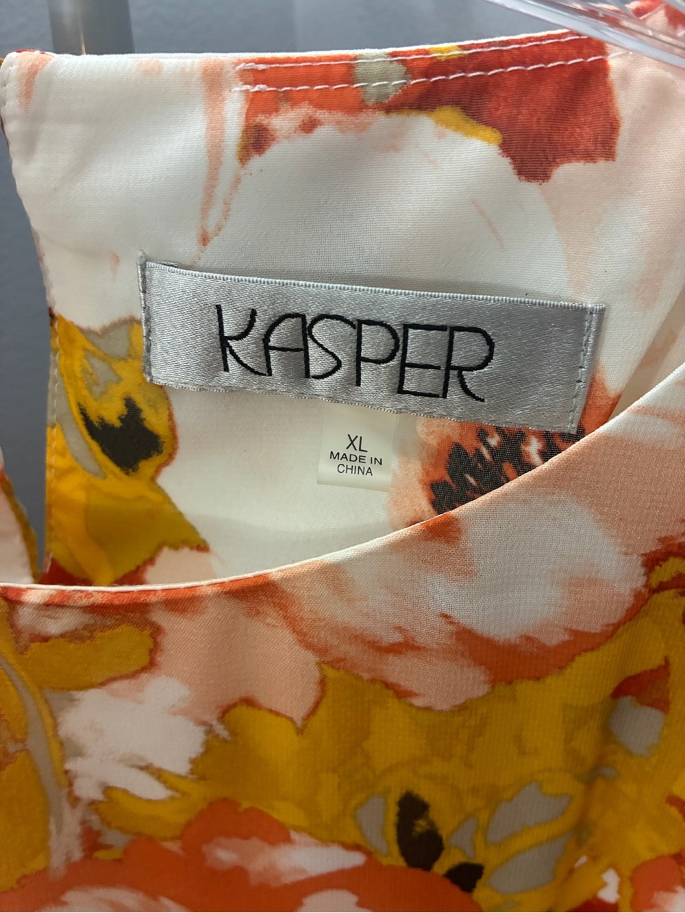 Kasper Women's Orange and Yellow Floral Blouse - Picture 2 of 2